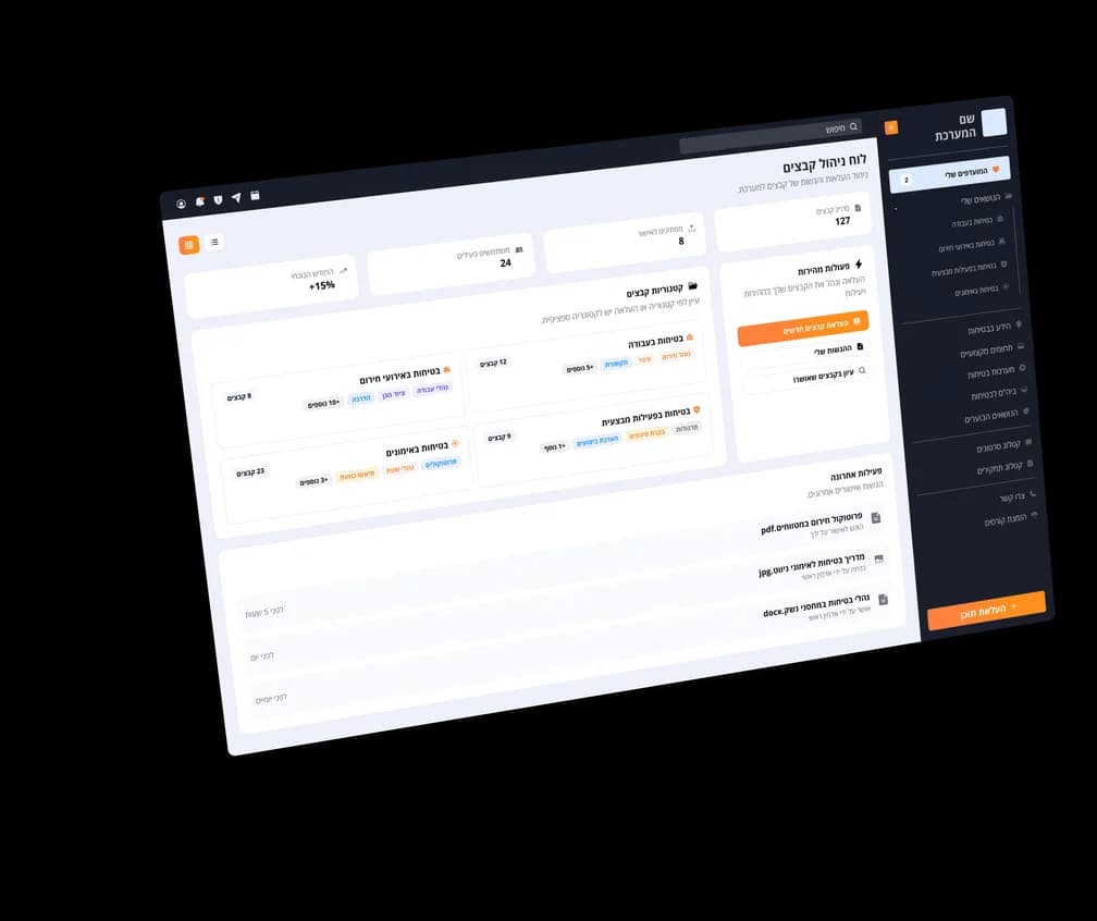 Admin dashboard, tilted: quick actions, approval queues and analytics