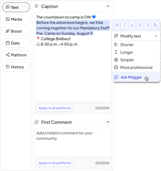 Caption editor