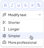 Modify text